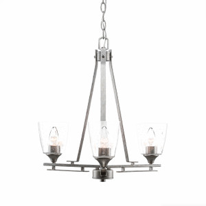 Uptowne 3 Light Chandelier In Dark Granite (323-AS-461)