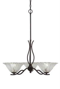 Revo 3 Light Chandelier In Dark Granite (243-DG-7193)