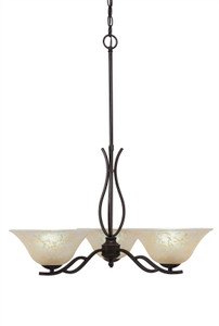 Revo 3 Light Chandelier In Dark Granite (243-DG-513)