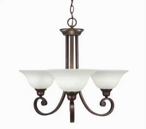 Curl 3 Light Chandelier In Bronze (253-BRZ-613)