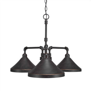 Vintage 3 Light Chandelier In Dark Granite (283-DG-418)