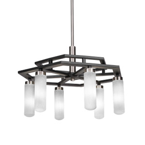 Salinda 6 Light Chandelier In Matte Black & Brushed Nickel (2506-MBBN-601) Salinda 6 Light Chandelier In Matte Black & Brushed Nickel (2506-MBBN-601)