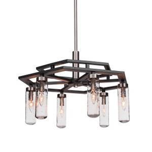 Salinda 6 Light Chandelier In Matte Black & Brushed Nickel (2506-MBBN-600) Salinda 6 Light Chandelier In Matte Black & Brushed Nickel (2506-MBBN-600)