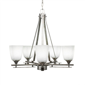 Uptowne 5 Light Chandelier In Aged Silver (325-AS-460)