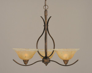 Swoop 3 Light Chandelier In Bronze (293-BRZ-730)