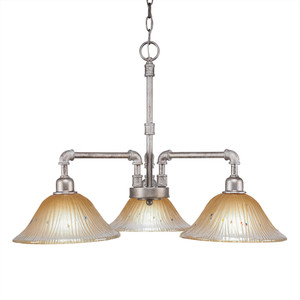 Vintage 3 Light Chandelier In Aged Silver (283-AS-730)