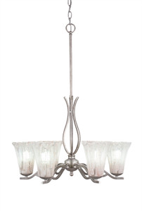Revo 6 Light Chandelier In Aged Silver (246-AS-729)