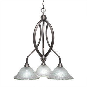 Bow 3 Light Chandelier In Brushed Nickel (263-BN-731)