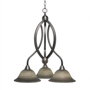 Bow 3 Light Chandelier In Brushed Nickel (263-BN-603)