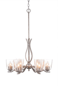 Revo 6 Light Chandelier In Aged Silver (246-AS-461)