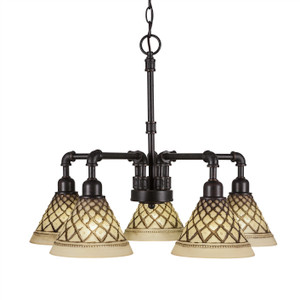 Vintage 5 Light Chandelier In Dark Granite (285-DG-7185)