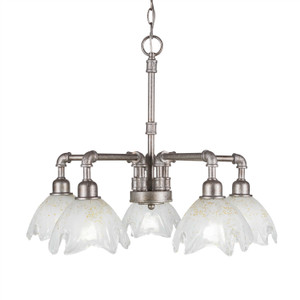 Vintage 5 Light Chandelier In Aged Silver (285-AS-755)
