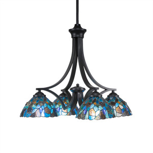 Zilo 4 Light Chandelier In Matte Black (568-MB-9955)