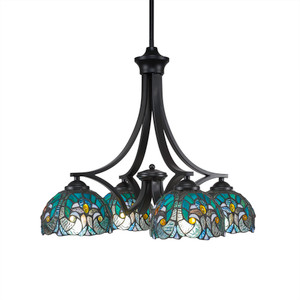 Zilo 4 Light Chandelier In Matte Black (568-MB-9925)