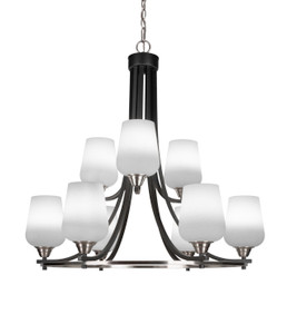 Paramount 9 Light Chandelier In Matte Black & Brushed Nickel (3409-MBBN-211)