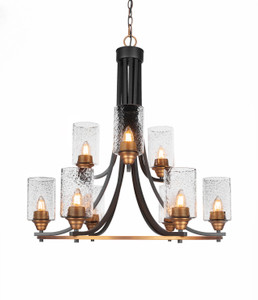 Paramount 9 Light Chandelier In Matte Black & Brass (3409-MBBR-3002)