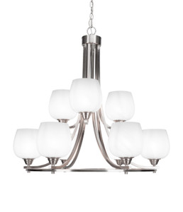 Paramount 9 Light Chandelier In Brushed Nickel (3409-BN-4811)