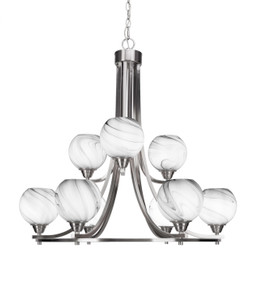 Paramount 9 Light Chandelier In Brushed Nickel (3409-BN-4109)
