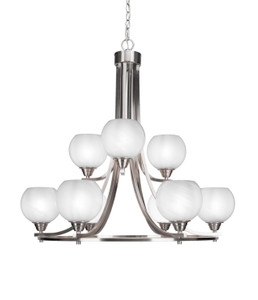 Paramount 9 Light Chandelier In Brushed Nickel (3409-BN-4101)