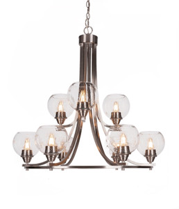 Paramount 9 Light Chandelier In Brushed Nickel (3409-BN-4100)