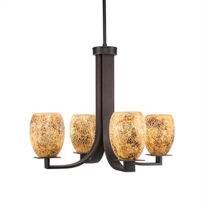 Apollo 4 Light Chandelier In Dark Granite (574-DG-4175)