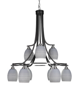 Paramount 9 Light Chandelier In Matte Black & Brushed Nickel (3419-MBBN-4022)