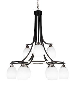 Paramount 9 Light Chandelier In Matte Black & Brushed Nickel (3419-MBBN-4021)