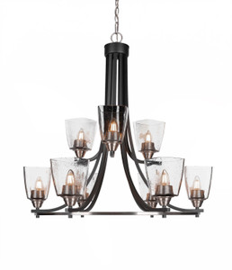 Paramount 9 Light Chandelier In Matte Black & Brushed Nickel (3409-MBBN-461)