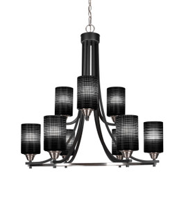 Paramount 9 Light Chandelier In Matte Black & Brushed Nickel (3409-MBBN-4069)