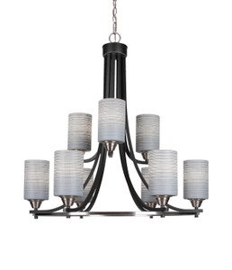 Paramount 9 Light Chandelier In Matte Black & Brushed Nickel (3409-MBBN-4062)