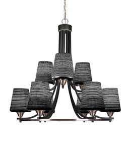 Paramount 9 Light Chandelier In Matte Black & Brushed Nickel (3409-MBBN-4039)