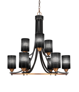 Paramount 9 Light Chandelier In Matte Black & Brass (3409-MBBR-4069)