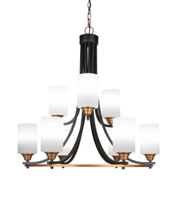 Paramount 9 Light Chandelier In Matte Black & Brass (3409-MBBR-4061)