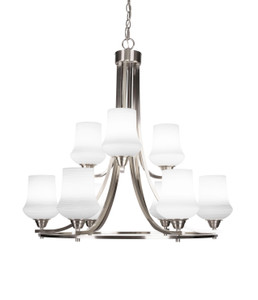 Paramount 9 Light Chandelier In Brushed Nickel (3409-BN-681)