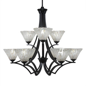 Zilo 9 Light Chandelier In Matte Black (569-MB-7195)