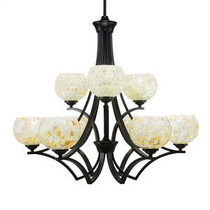 Zilo 9 Light Chandelier In Matte Black (569-MB-405)