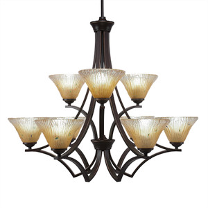 Zilo 9 Light Chandelier In Dark Granite (569-DG-750)