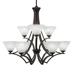 Zilo 9 Light Chandelier In Dark Granite (569-DG-7145)