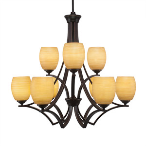 Zilo 9 Light Chandelier In Dark Granite (569-DG-625)