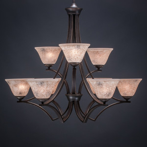 Zilo 9 Light Chandelier In Dark Granite (569-DG-508)