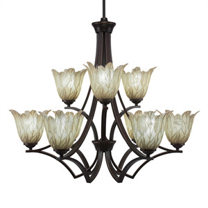 Zilo 9 Light Chandelier In Dark Granite (569-DG-1025)