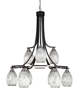 Paramount 9 Light Chandelier In Matte Black & Brushed Nickel (3419-MBBN-4165)