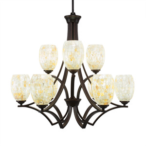 Zilo 9 Light Chandelier In Dark Granite (569-DG-406)