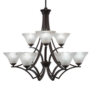 Zilo 9 Light Chandelier In Dark Granite (569-DG-751)
