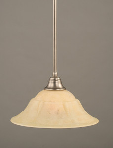 Stem Pendant With Hang Straight Swivel Shown In Brushed Nickel Finish With 16" Italian Marble Glass (26-BN-53618)