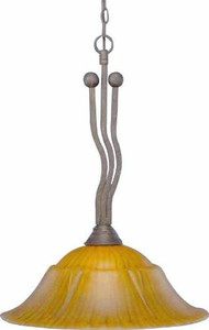 Wave Pendant Shown In Bronze Finish With 20" Tiger Glass (221-BRZ-53819)