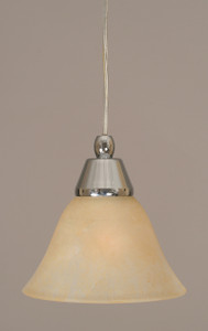 Cord Mini Pendant Shown In Chrome Finish With 7" Amber Marble Glass (22-CH-503)