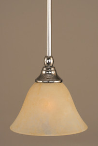 Stem Mini Pendant With Hang Straight Swivel Shown In Chrome Finish With 7" Amber Marble Glass (23-CH-503)