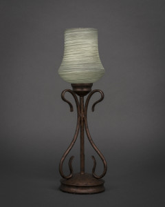 Swan Mini Table Lamp Shown In Bronze Finish With 5.5" Gray Linen Glass (31-BRZ-682)