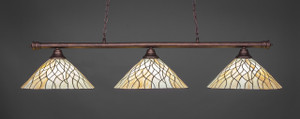 Oxford 3 Light Bar Shown In Bronze Finish With 16" Sandhill Art Glass (373-BRZ-911)